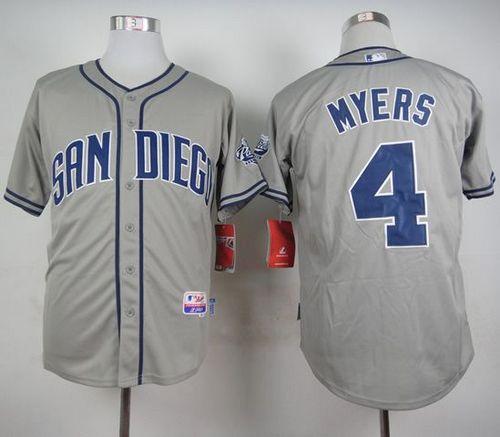 Padres #4 Wil Myers Grey Cool Base Stitched MLB Jersey - Click Image to Close